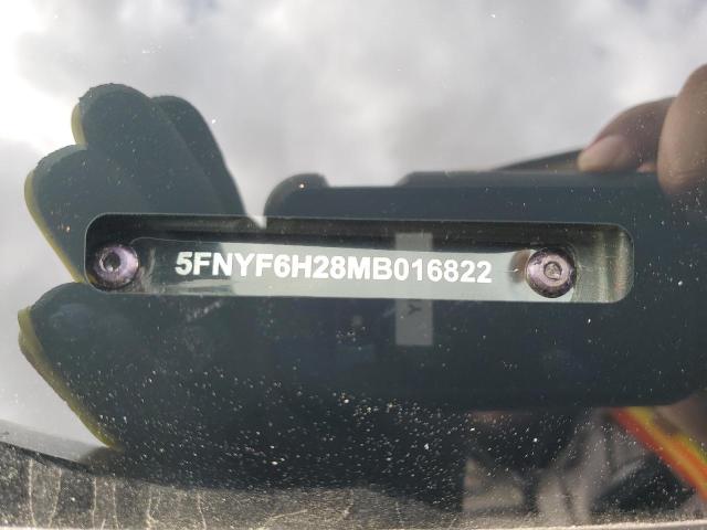 5FNYF6H28MB016822 Honda PILOT SE