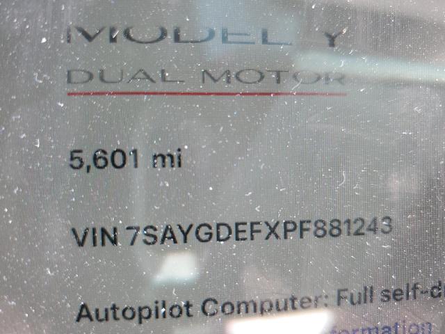 7SAYGDEFXPF881243 Tesla Model Y