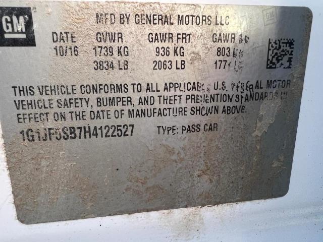 1G1JF5SB7H4122527 Chevrolet Sonic Premier