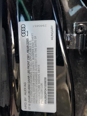 WAUB8GFF0H1009838 Audi A3 PREMIUM
