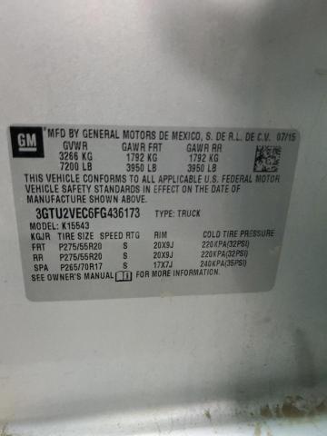 3GTU2VEC6FG436173 GMC Sierra K1500 Slt