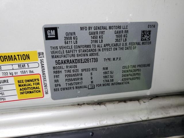 5GAKRAKDXEJ261739 Buick Enclave
