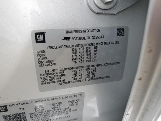 3GTU9DET0LG285543 GMC Sierra K1500 Slt