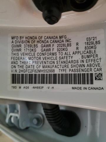 2HGFC2F82MH552998 Honda Civic Sport