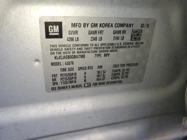 KL4CJASB0GB647988 Buick Encore