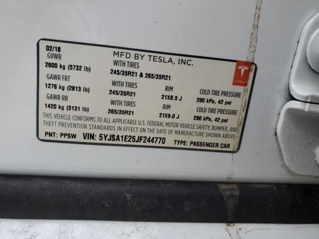 5YJSA1E25JF244770 Tesla MODEL S