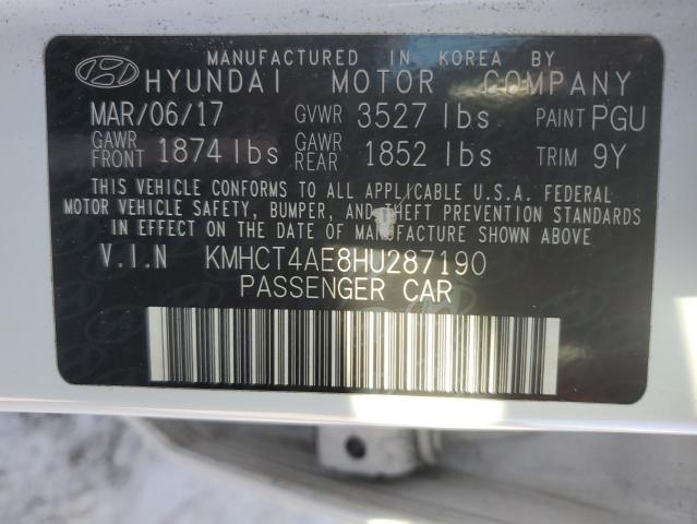 KMHCT4AE8HU287190 Hyundai ACCENT SE