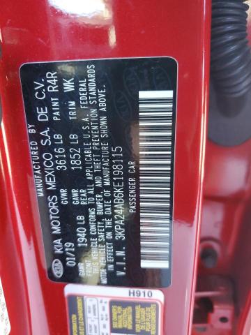 3KPA24AB6KE198115 KIA RIO S