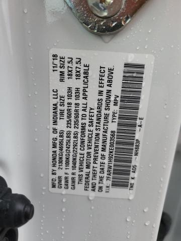 7FARW1H92KE003568 Honda Cr-v Touring