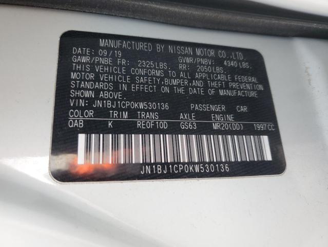 JN1BJ1CP0KW530136 Nissan Rogue Sport S