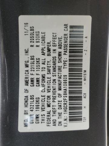 1HGCR2F59HA108609 Honda Accord Sport