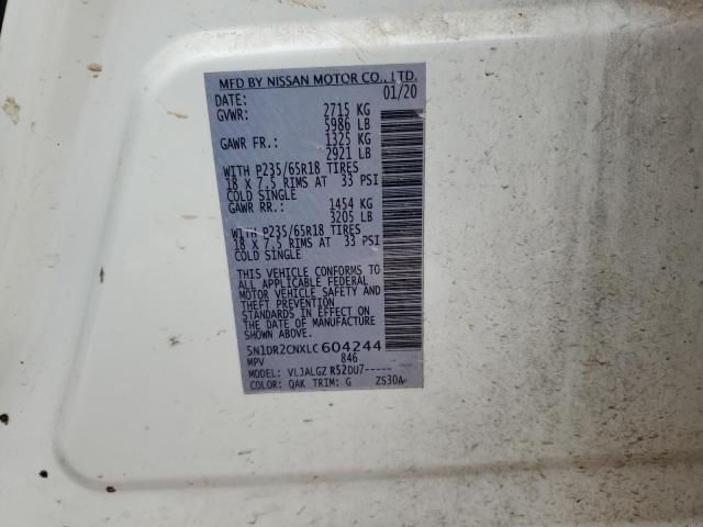 5N1DR2CNXLC604244 Nissan Pathfinder Sl
