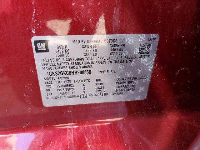 1GKS2GKC8HR200350 GMC Yukon Xl K1500 Slt