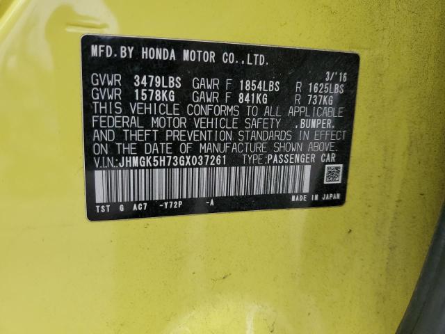 JHMGK5H73GX037261 Honda FIT EX