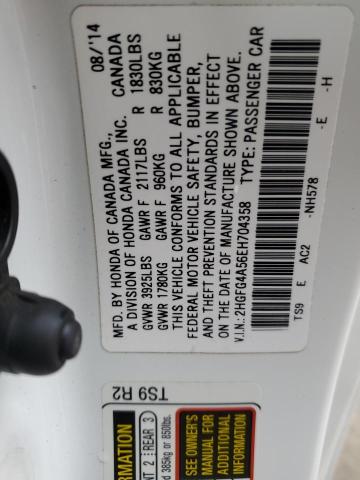 2HGFG4A56EH704358 Honda CIVIC SI