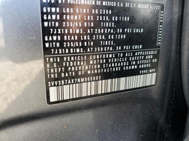 3VV3B7AX7NM065803 Volkswagen TIGUAN SE