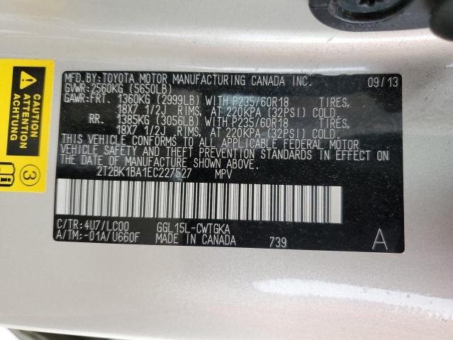 2T2BK1BA1EC227527 Lexus Rx 350 Base