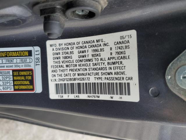 2HGFG3B58FH526172 Honda Civic Lx
