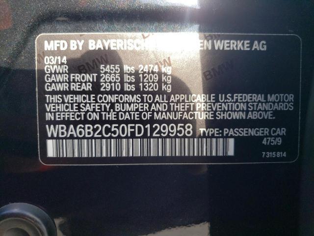 WBA6B2C50FD129958 BMW 650 I Gran Coupe