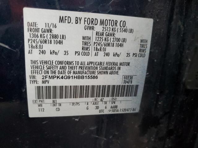 2FMPK4G91HBB15586 Ford EDGE SE