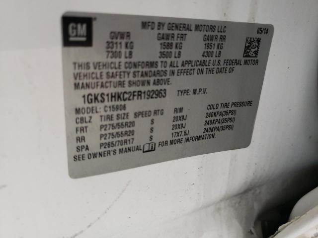 1GKS1HKC2FR192963 GMC Yukon Xl C1500 Slt