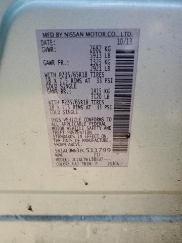5N1AL0MN3EC511799 Infiniti QX60