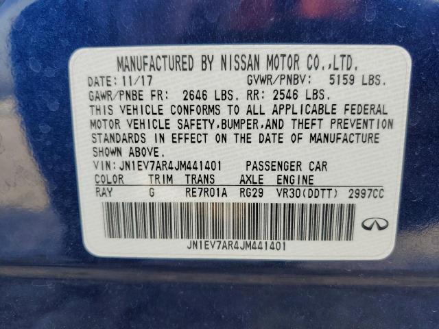 JN1EV7AR4JM441401 Infiniti Q50 LUXE