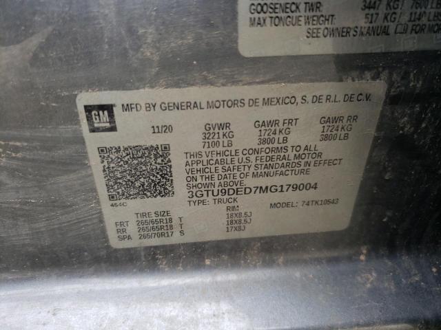 3GTU9DED7MG179004 GMC Sierra K1500 Slt
