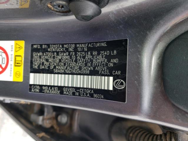 58ABK1GG7HU040998 Lexus ES 350