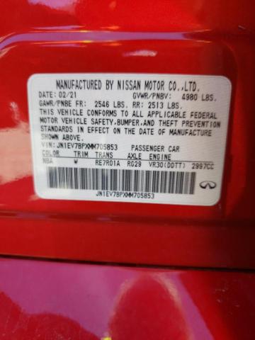 JN1EV7BPXMM705853 Infiniti Q50 LUXE