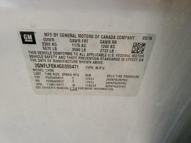 2GNFLFEK4G6355471 Chevrolet EQUINOX LT