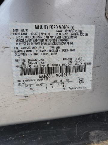 MAJ6S3GL1MC416915 Ford Ecosport Se