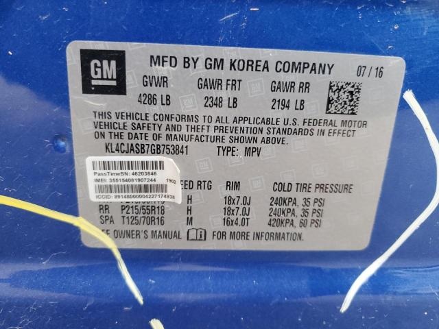 KL4CJASB7GB753841 Buick Encore