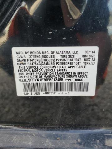 5FPYK1F76EB013455 Honda Ridgeline Sport