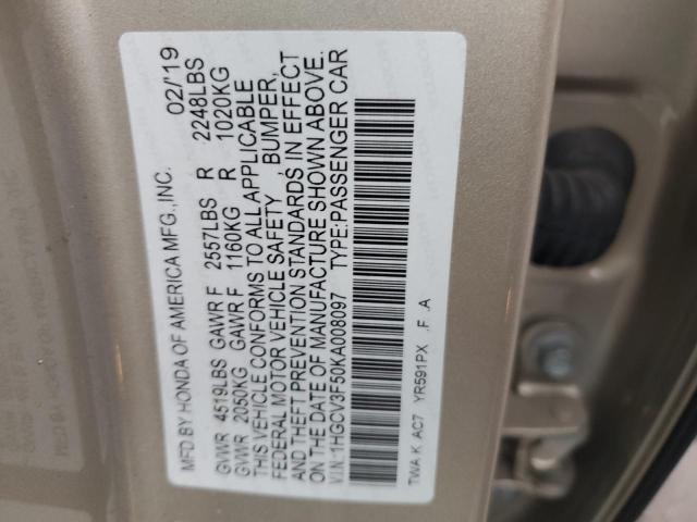 1HGCV3F50KA008097 Honda Accord Hybrid Exl