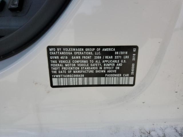 1VWBT7A36GC068438 Volkswagen PASSAT SE