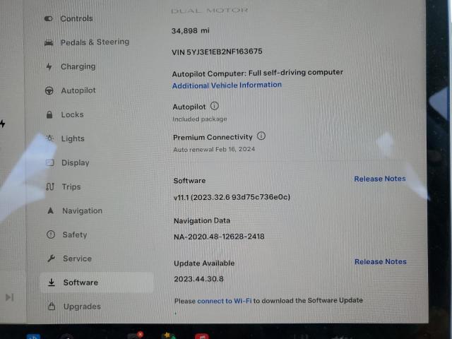 5YJ3E1EB2NF163675 Tesla MODEL 3