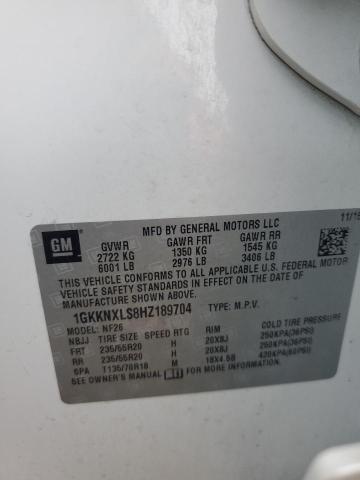 1GKKNXLS8HZ189704 GMC Acadia Denali