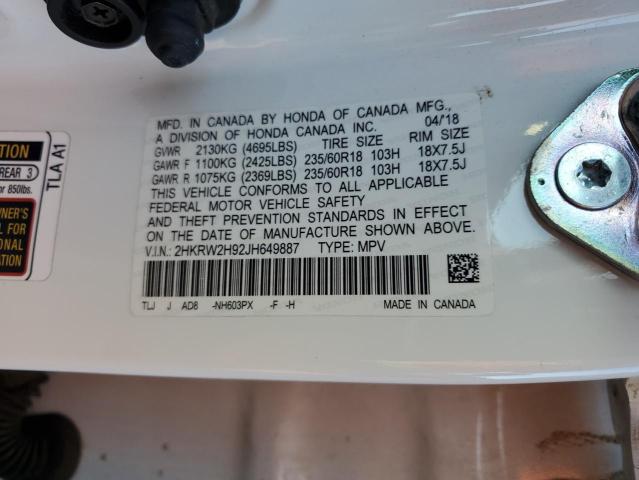 2HKRW2H92JH649887 Honda Cr-v Touring