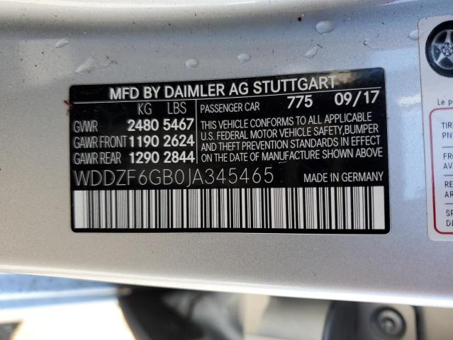 WDDZF6GB0JA345465 Mercedes-Benz E 400 4matic