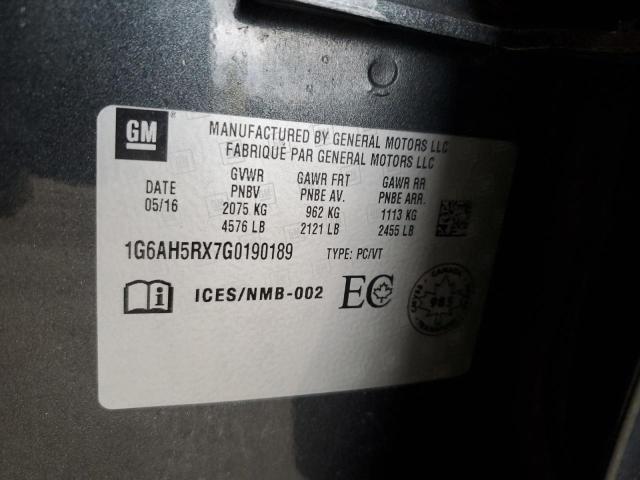 1G6AH5RX7G0190189 Cadillac ATS LUXURY