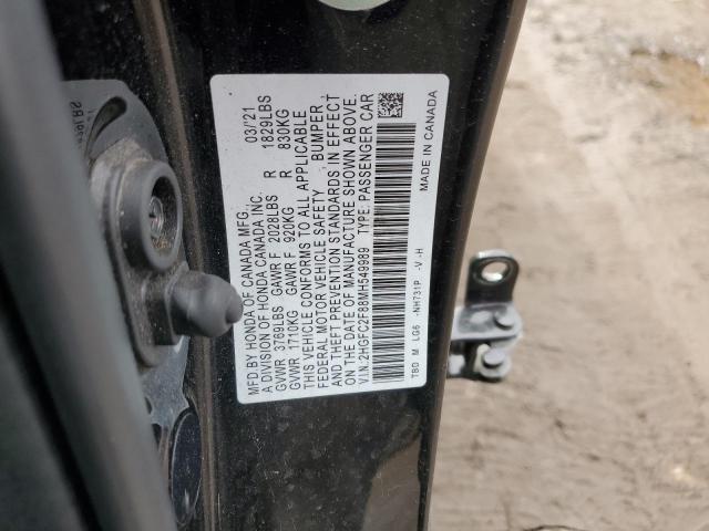 2HGFC2F88MH549989 Honda Civic Sport