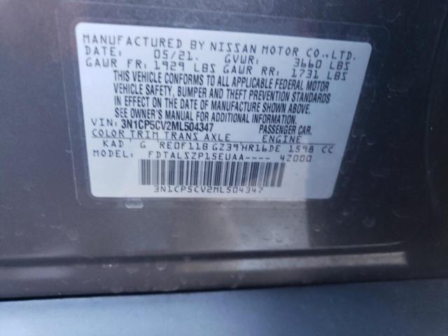 3N1CP5CV2ML504347 Nissan KICKS SV