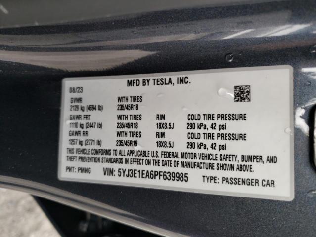 5YJ3E1EA6PF639985 Tesla MODEL 3