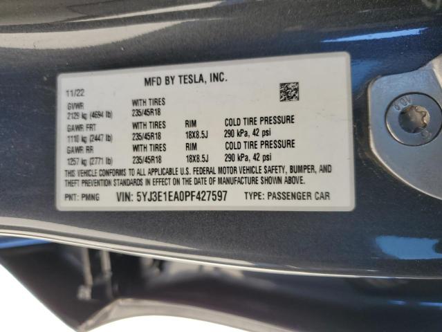5YJ3E1EA0PF427597 Tesla MODEL 3