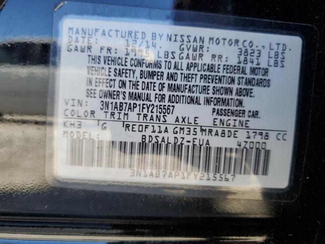 3N1AB7AP1FY215567 Nissan SENTRA S