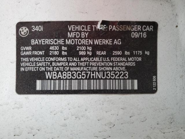 WBA8B3G57HNU35223 BMW 340 I