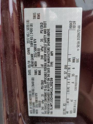 5LMTJ3DH9KUL35239 Lincoln Mkc Reserve