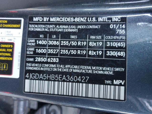 4JGDA5HB5EA360427 Mercedes-Benz Ml 350 4matic