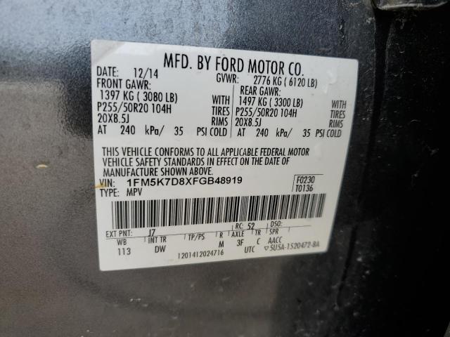 1FM5K7D8XFGB48919 Ford EXPLORER XLT